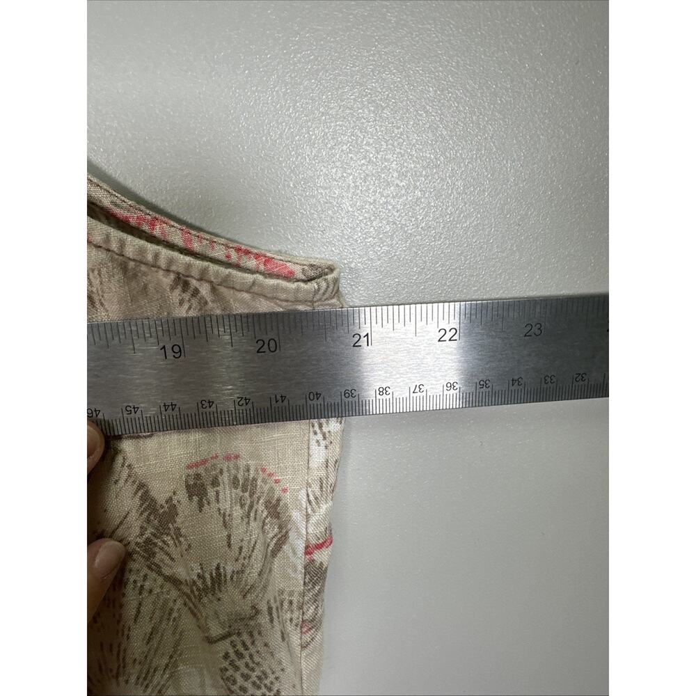 Tommy Bahama Linen Shift Dress XL Shell Print Sleeveless Tan Pink Palm Beach - Picture 6 of 7